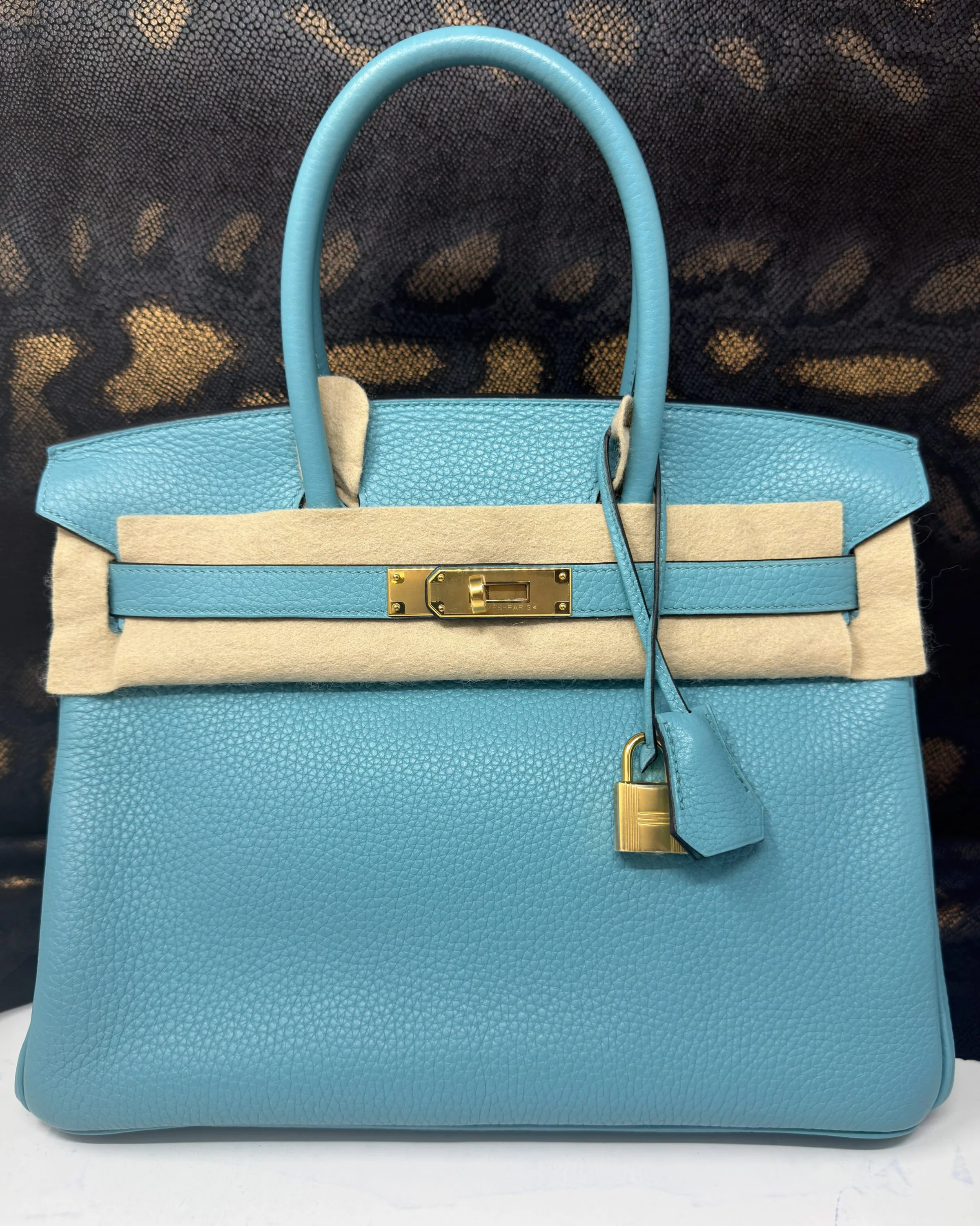 Birkin 30 Togo Bleu Atoll Gold Hardware